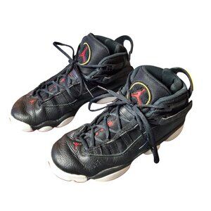 Nike Air Jordan 6 Rings 323419-063 Sz 6.5 Youth (GS) Black/Red/White Shoes